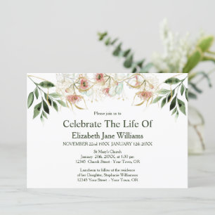 Celebración de la Vida   Invitación Funeral Eucali