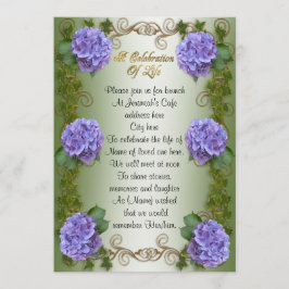 Celebración de la vida Invitación hidrangea