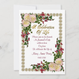Celebración de la vida Invitación marco floral