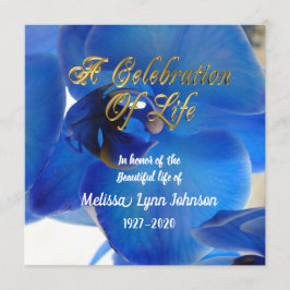 Celebración de la vida Invitación Orquídea azul