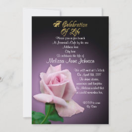 Celebración de la vida Invitación rosa de lavanda