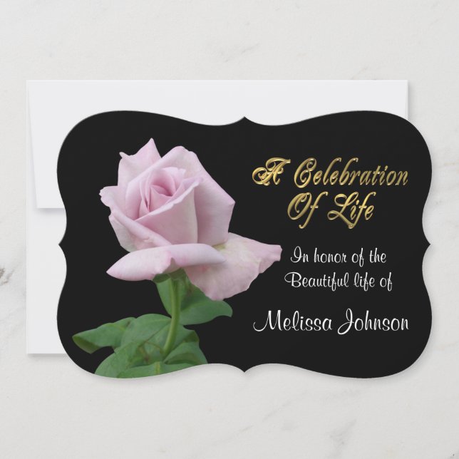 Celebración de la vida Invitación rosa de lavanda (Anverso)