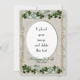 Celebración de la vida Invitación Tema irlandés