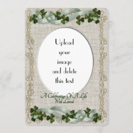 Celebración de la vida Invitación Tema irlandés