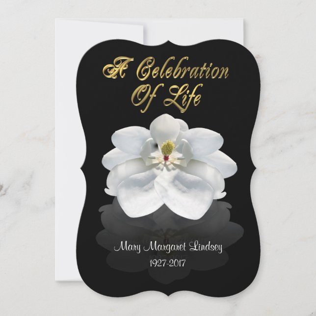 Celebración de la vida Magnolia de la invitación (Anverso)