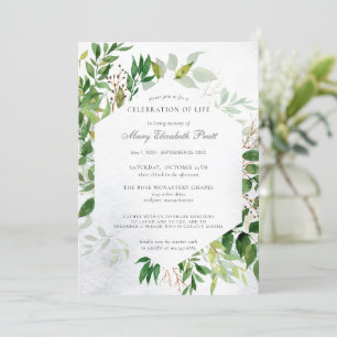 Celebración de la vida por la invitación a funeral