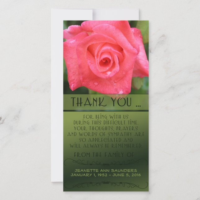 Celebración de la vida, Rosa de Coral, Personaliza (Anverso)