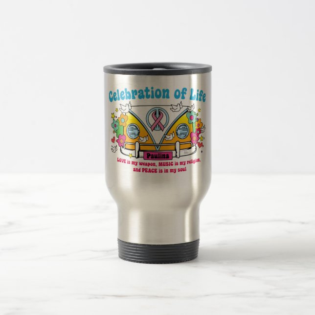 ¡Celebración de la vida!  Taza del viaje (Centro)