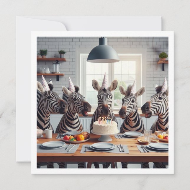 Celebración de las cebras, invitación de cumpleaño (Anverso)