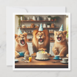 Celebración de leones, invitación de cumpleaños de