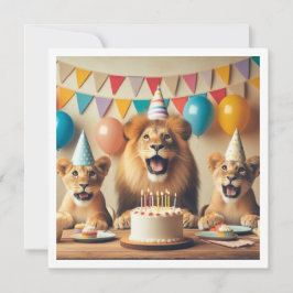 Celebración de leones, invitación de cumpleaños de