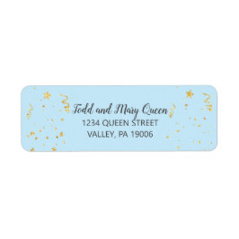 Celebración de oro en etiquetas de dirección de re