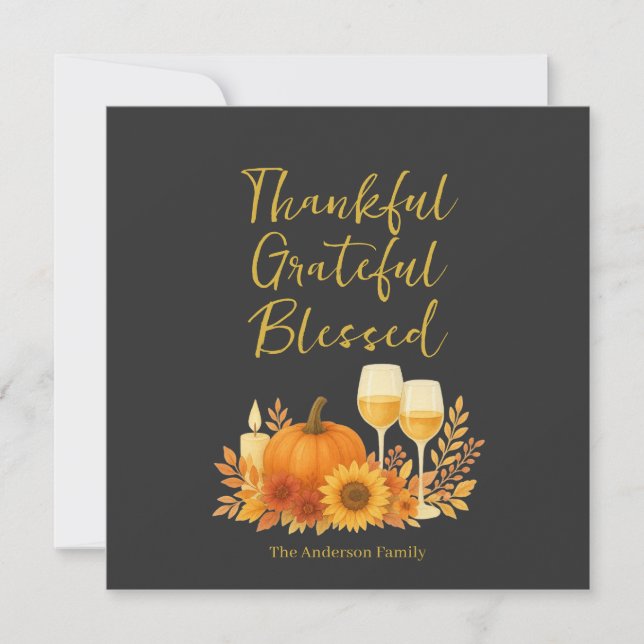 Celebración de otoño - Elegante Día de Acción de G (Anverso)