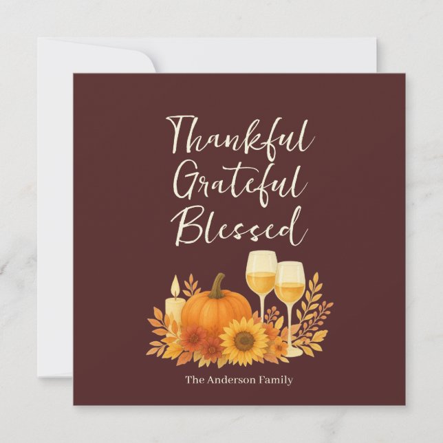 Celebración de otoño - Elegante Día de Acción de G (Anverso)