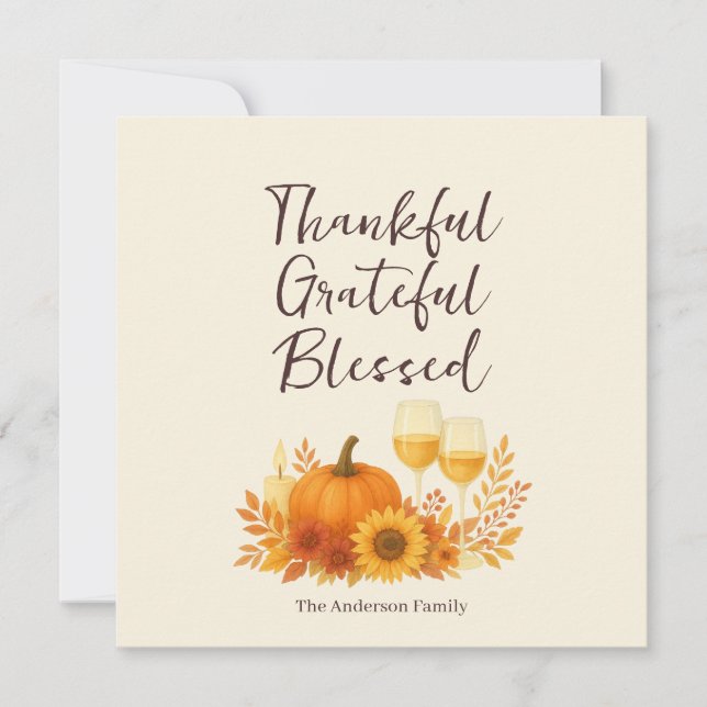 Celebración de otoño - Elegante Día de Acción de G (Anverso)