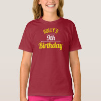 Celebración de una camiseta de cumpleaños número 9