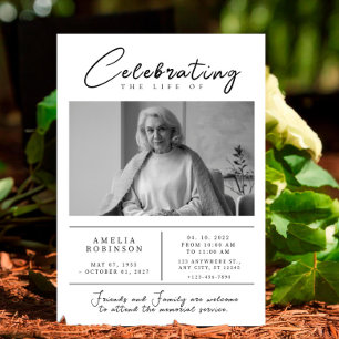 Celebración del anuncio del funeral Minimalista