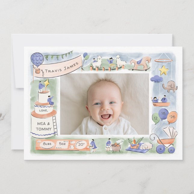 celebración del bebé de bienvenida | tarjeta de in (Anverso)