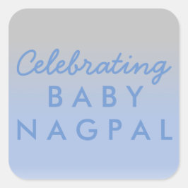 Celebración del bebé Pegatina de ducha Ombre azul