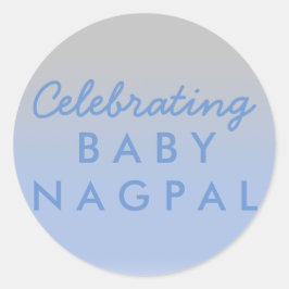 Celebración del bebé Pegatina de ducha Ombre azul