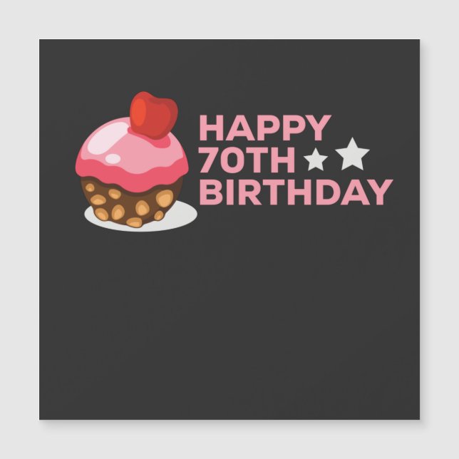 celebración del diseño de cumpleaños 70 con tarta (Anverso)