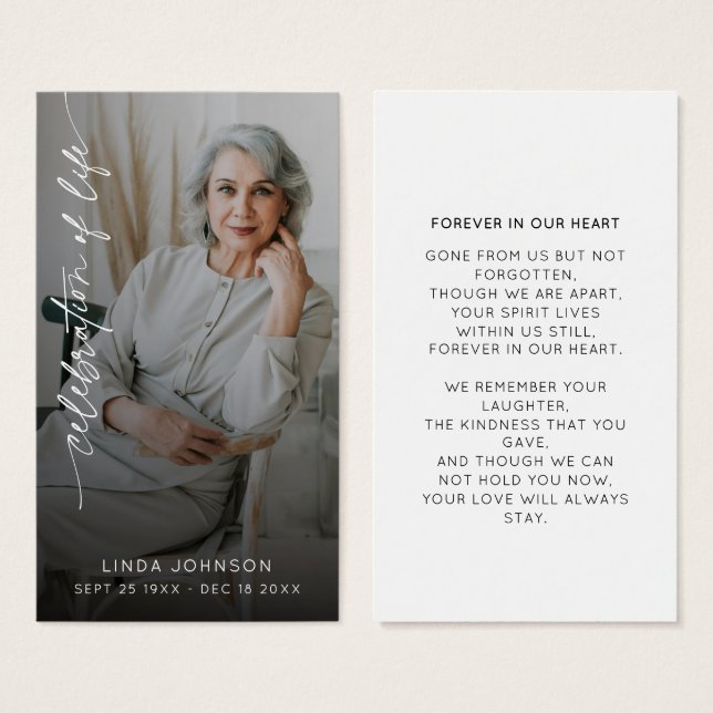 Celebración del funeral de recuerdo de la vida (Anverso y reverso)