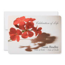 Celebración del geranio de la Invitación del funer