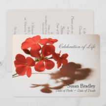 Celebración del geranio de la Invitación del funer