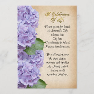 Celebración del hydrangea de la invitación de la