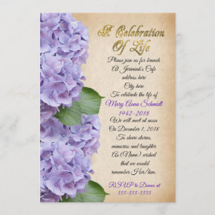 Celebración del hydrangea de la invitación de la