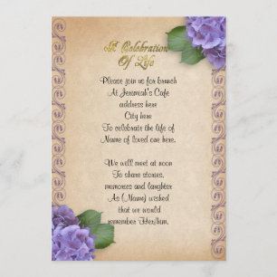 Celebración del hydrangea de la invitación de la