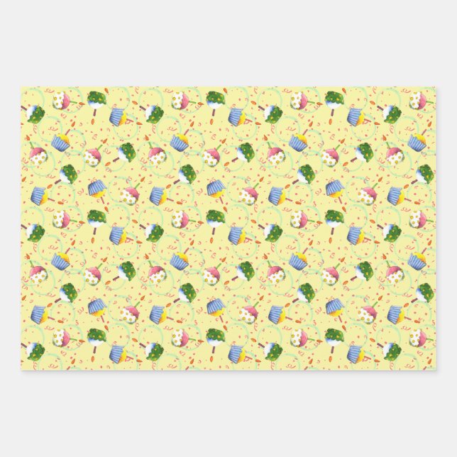 Celebración del pastel de cumpleaños - Hojas de pa (Anverso)