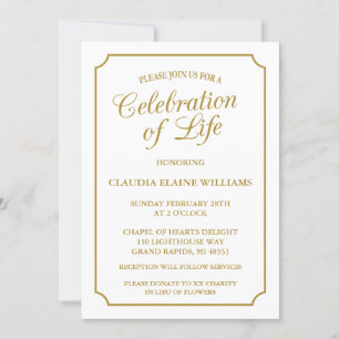 CELEBRACIÓN ELEGANTE DE LA INVITACIÓN FUNERAL DE L