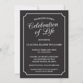 CELEBRACIÓN ELEGANTE DE LA INVITACIÓN FUNERAL DE L
