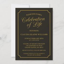 CELEBRACIÓN ELEGANTE DE LA INVITACIÓN FUNERAL DE L