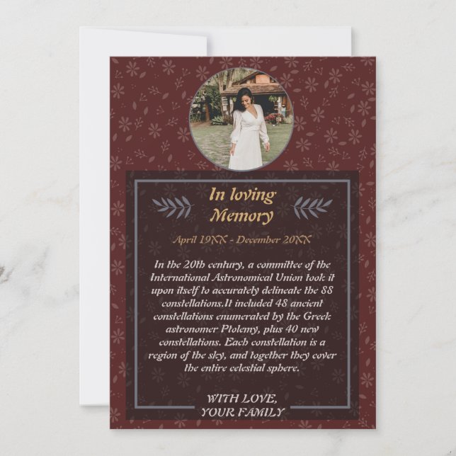 Celebración floral de la invitación a la vida - Te (Anverso)