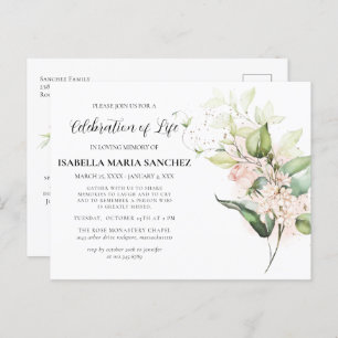 Celebración floral rosa de la invitación a la vida