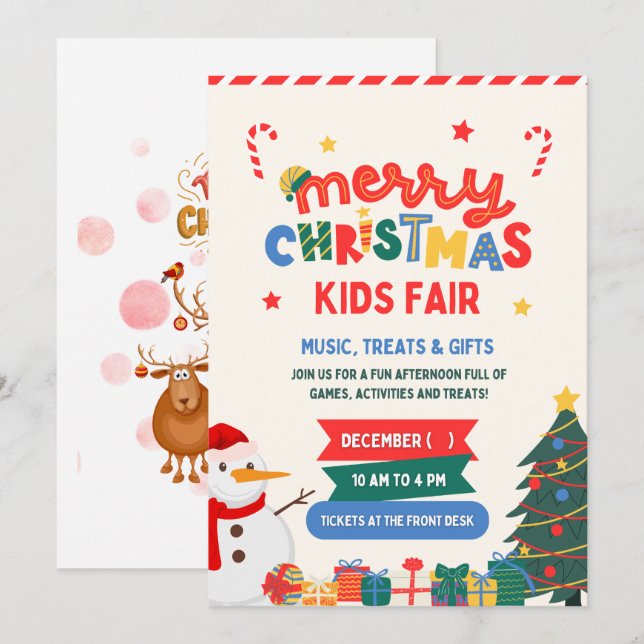 "Celebración mágica: Tarjeta de invitación a Navid (Anverso / Reverso)