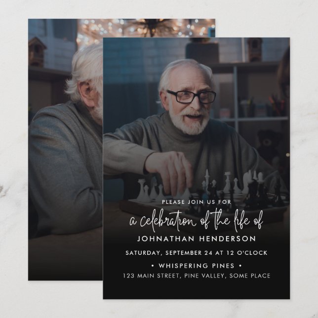 Celebración moderna de la invitación a la vida con (Anverso / Reverso)