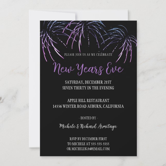 Celebración moderna Invitación de Año Nuevo (Anverso)