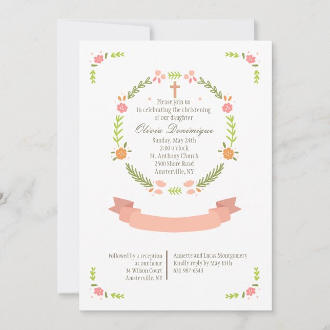 Celebración pura invitación religiosa (Anverso)