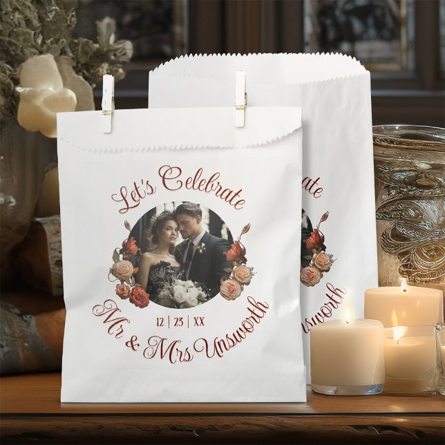 Celebración Rosas de Rubor Bolsas de Favor de Boda (Pretty little romantic gift bags for celebrating with your wedding guests.)
