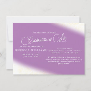 Celebración simple púrpura de invitaciones a la vi