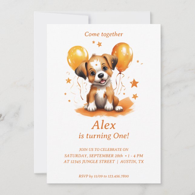 Celebración Woof-tastic: Invitación a la fiesta de (Anverso)