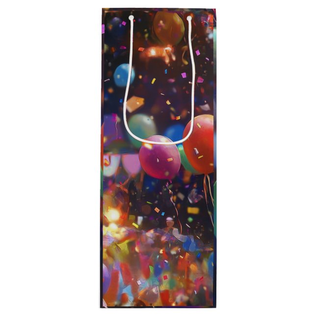 Celebración y sip - Bolsa de regalo de vino con gl (Anverso)