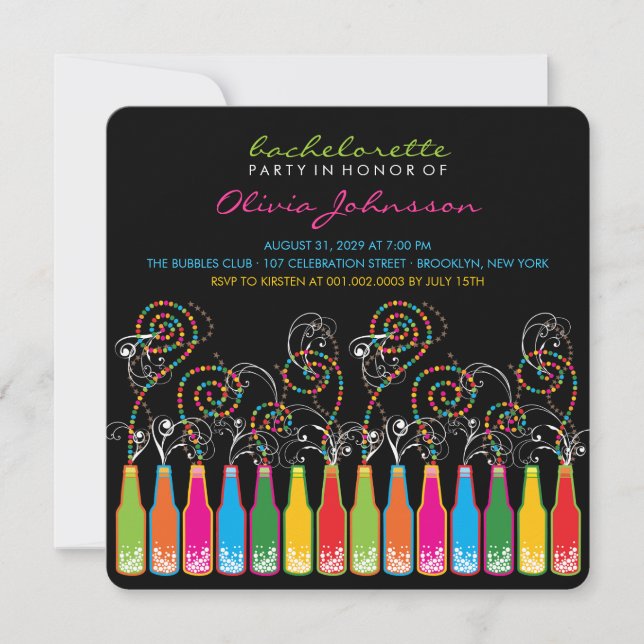 Celebraciones de burbujas de diversión Invitación  (Anverso)