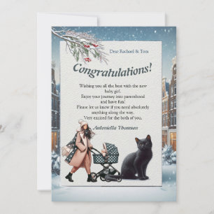 Celebraciones de invierno en la nieve, con gatitos