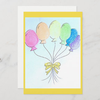 Celebraciones globo de cumpleaños tarjeta en blanc