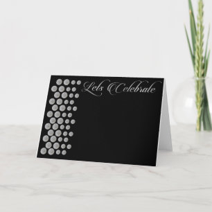 celebramos invitación en blanco en negro y plata