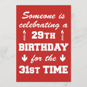 Celebrando 29 cumpleaños 31 vez invitación a RED